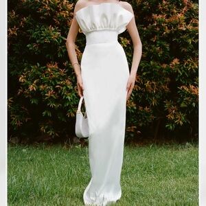 Sau Lee Noah Strapless Satin Gown